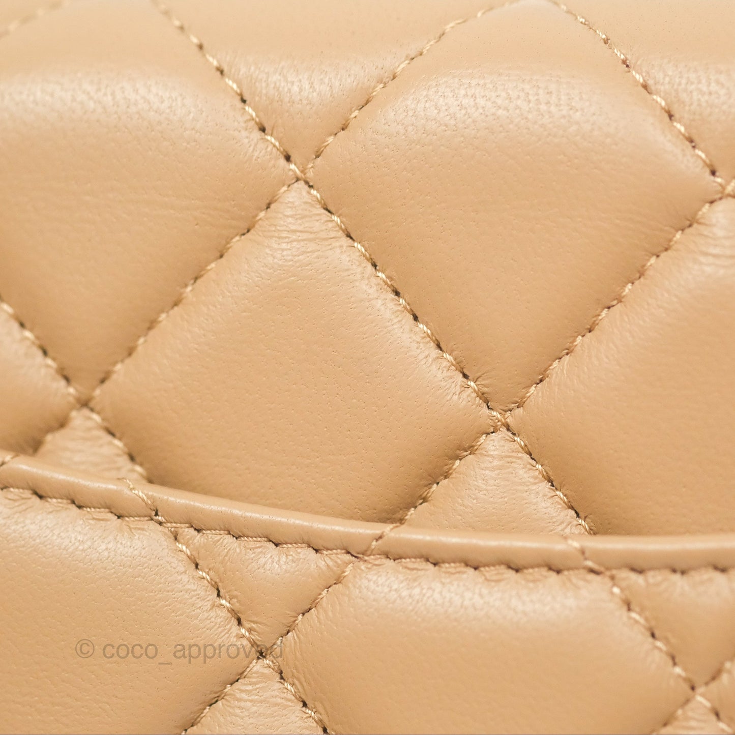 Chanel Quilted Pearl Crush Wallet on Chain WOC Beige Lambskin Aged Gold Hardware