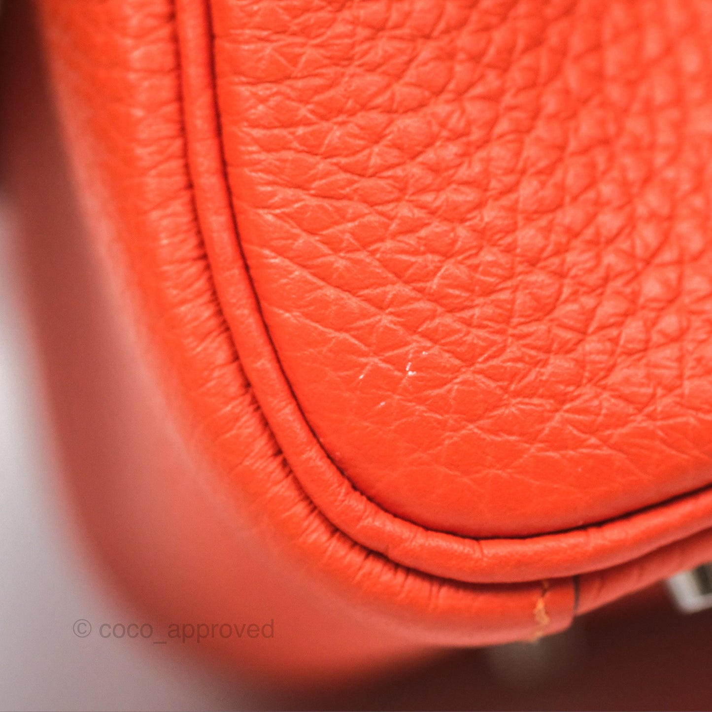 Hermès Mini Lindy 20 Orange Poppy 8V Clemence Palladium Hardware