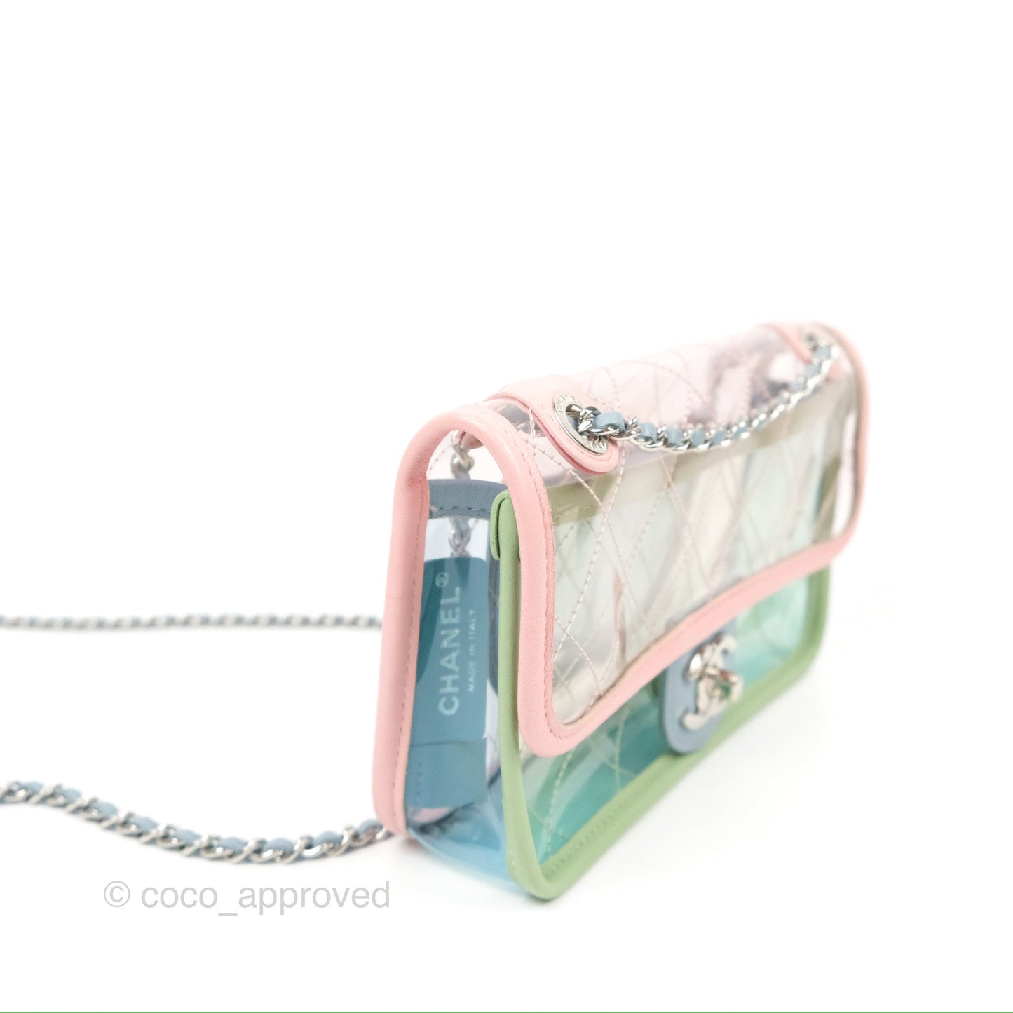 Chanel Mini Coco Splash Flap Bag PVC Lambskin Pink/Blue/Green Silver Hardware