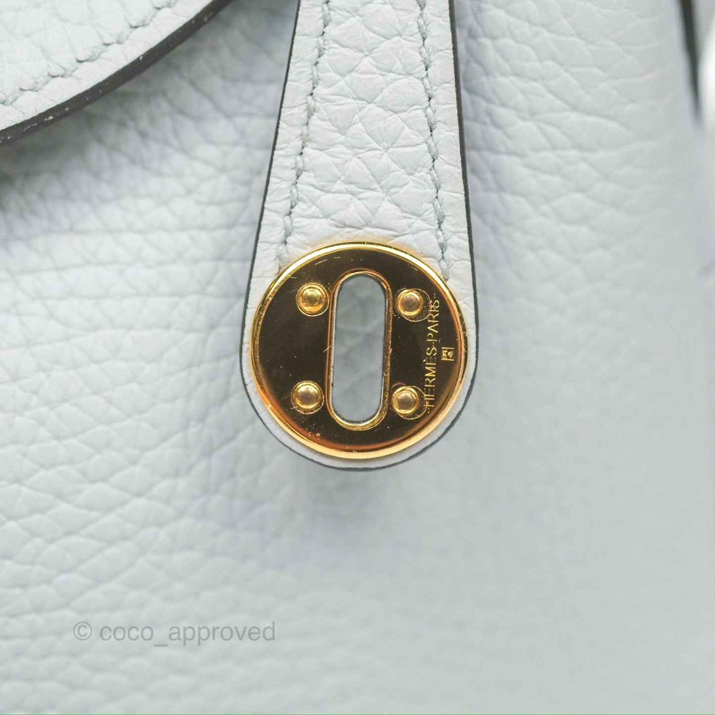 Hermès Mini Lindy 20 Bleu Pale Clemence Gold Hardware