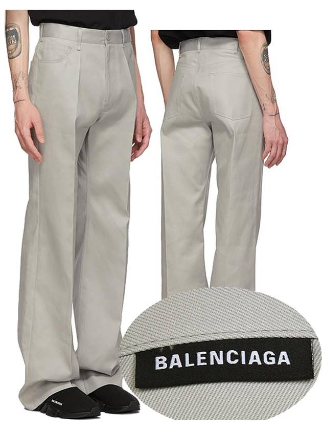 Luxury Balenciaga Fluid Wide Pants Pearl Grey