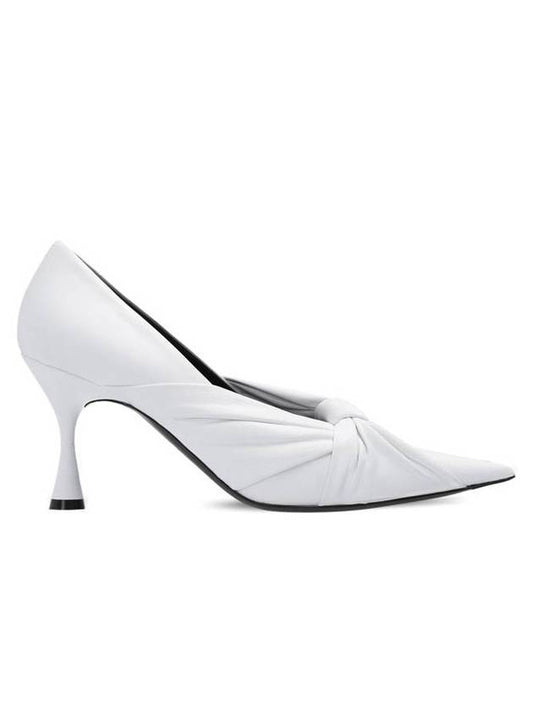 Luxury Balenciaga Twist Drapy Leather Pumps White