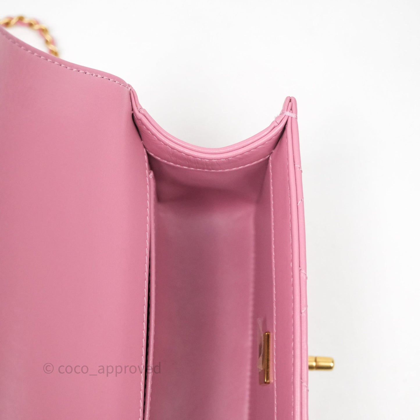 Chanel Quilted Mini Perfect Fit Adjustable Pink Calfskin Gold Hardware