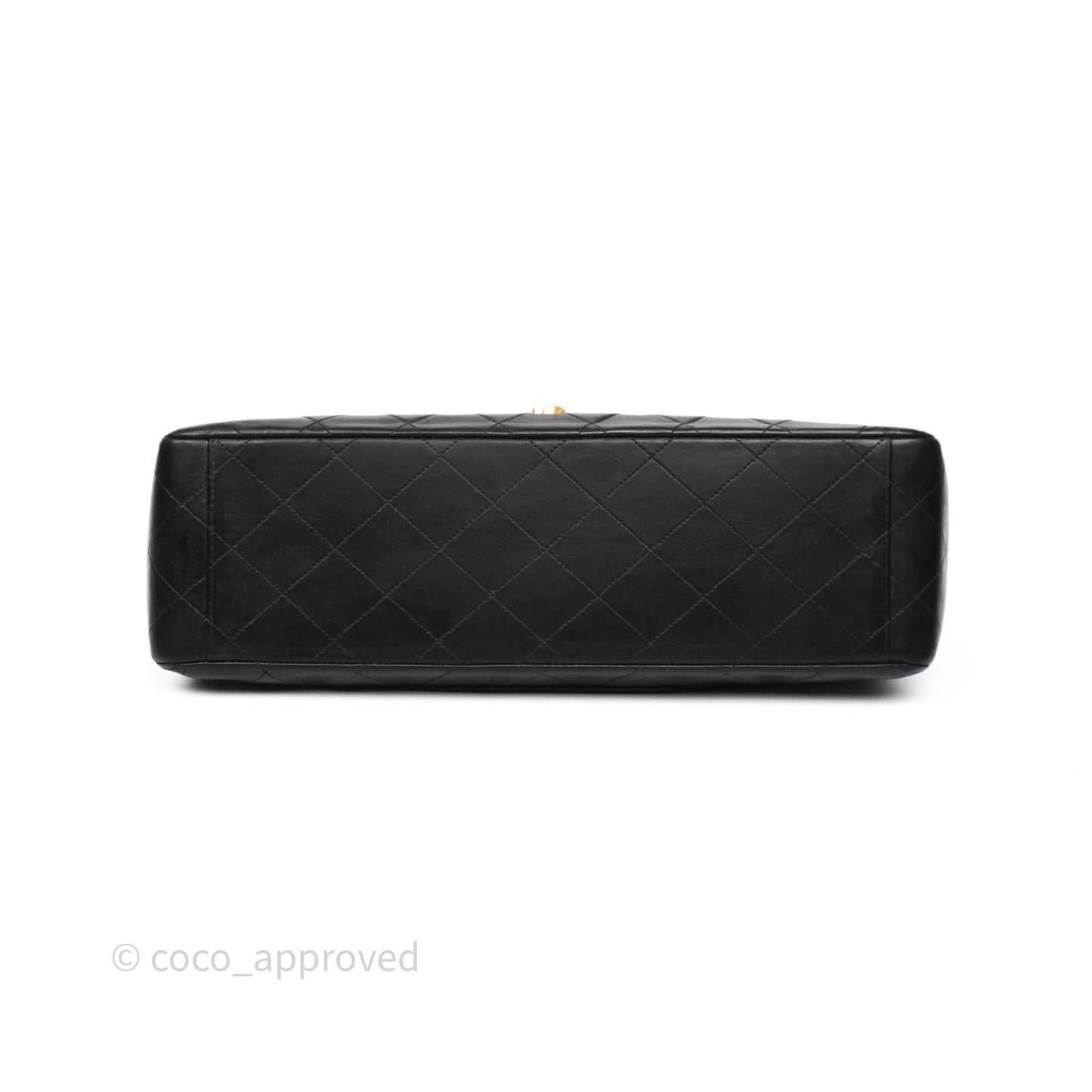 Chanel Vintage XL Jumbo Single Flap Black Lambskin 24K Gold Hardware