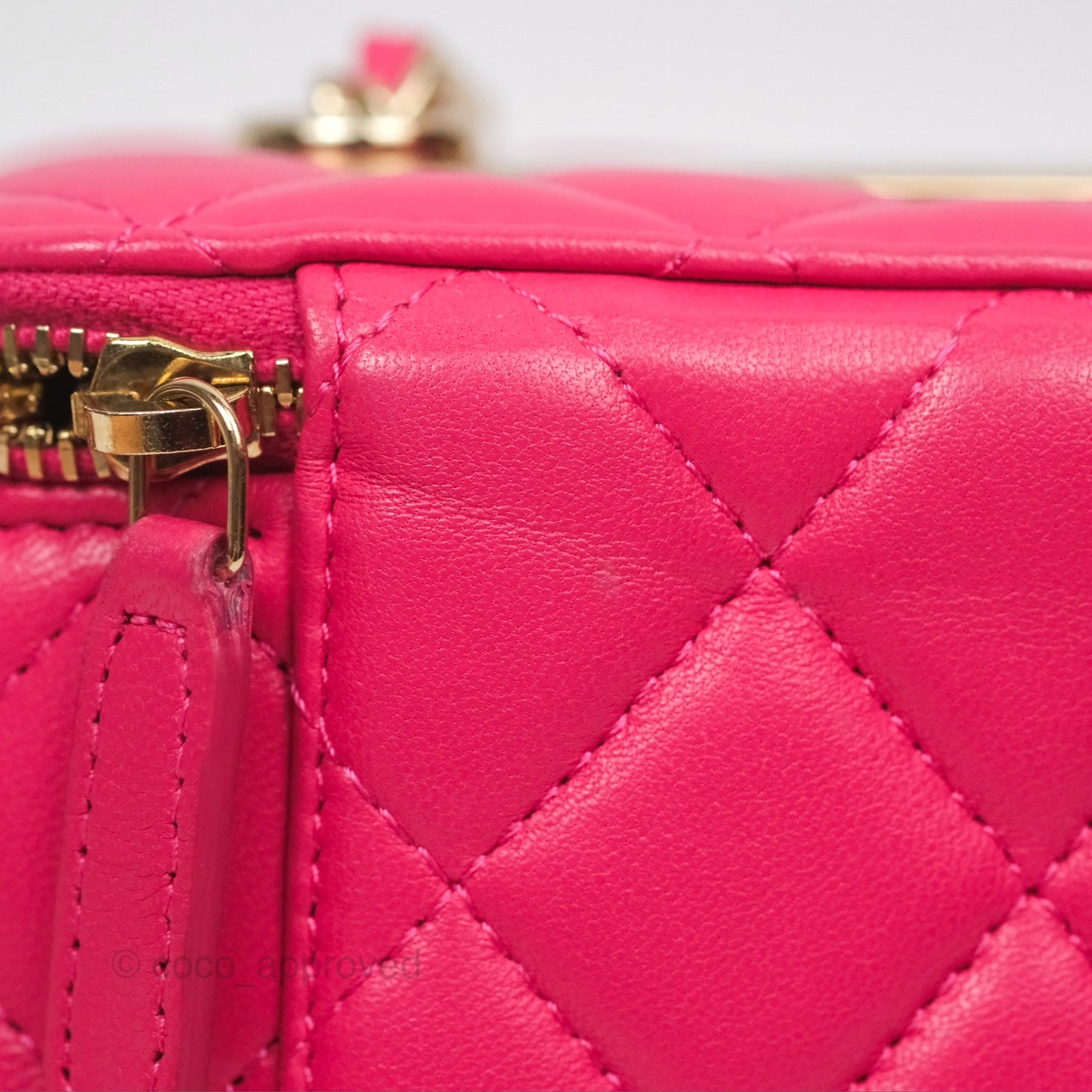 Chanel Trendy CC Vanity With Chain Dark Pink Lambskin Gold Hardware