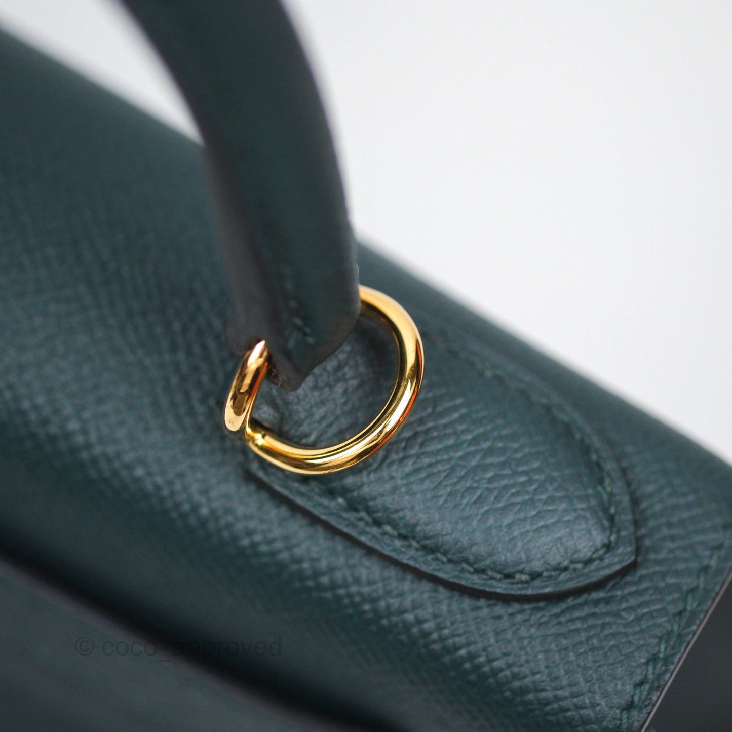 Hermès Kelly II 28 Sellier Vert Cypress 6O Veau Epsom Gold Hardware