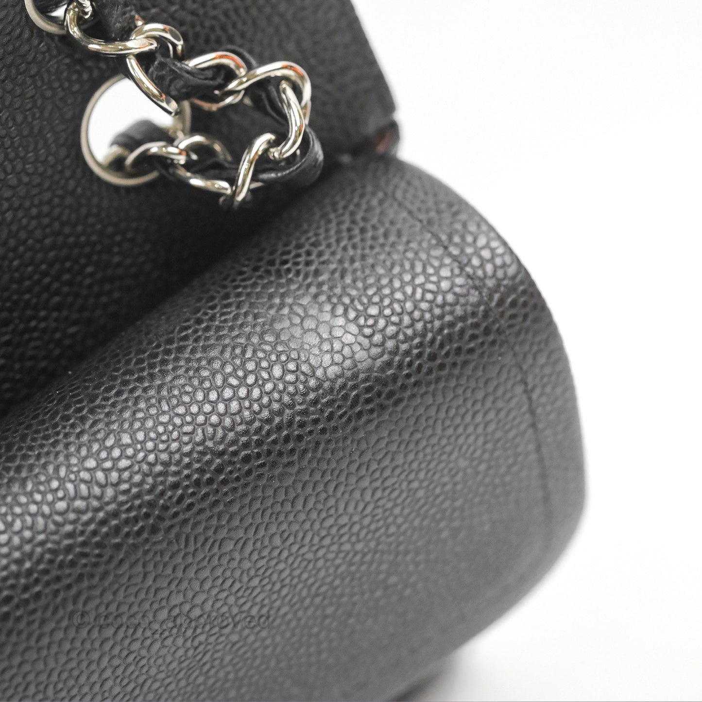 Chanel Classic M/L Medium Flap Quilted Black Caviar Silver Hardware