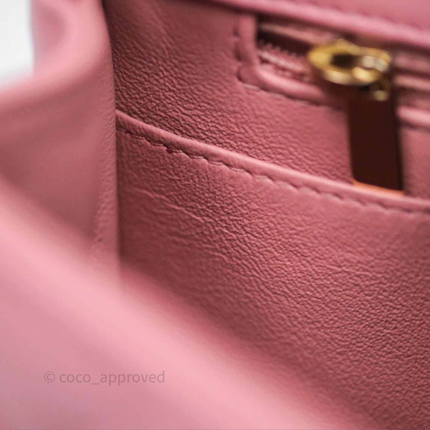Chanel Mini Square Flap Quilted Pink Lambskin Gold Hardware