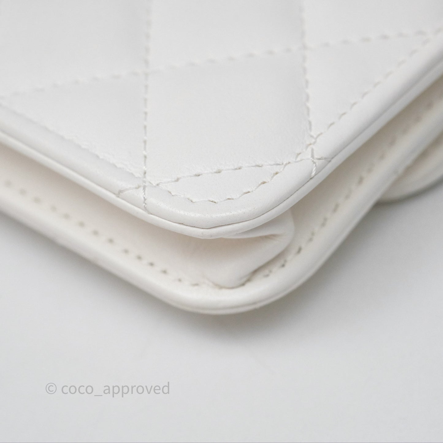 Chanel Mini Pearl Crush Clutch With Chain Belt Bag White Aged Gold Hardware