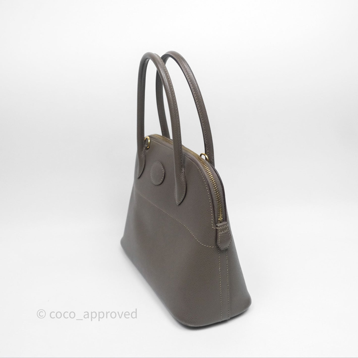 Hermès Bolide 27 Etain 8F Epsom Gold Hardware
