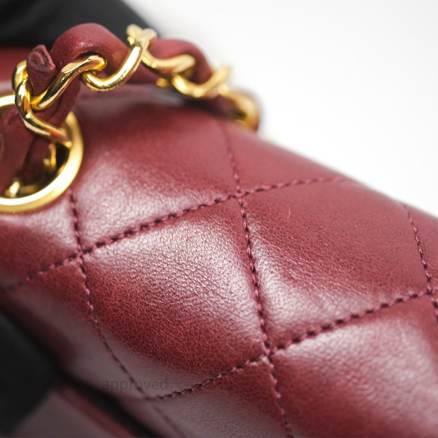 Chanel Vintage Mini Square Burgundy Lambskin 24K Gold Hardware