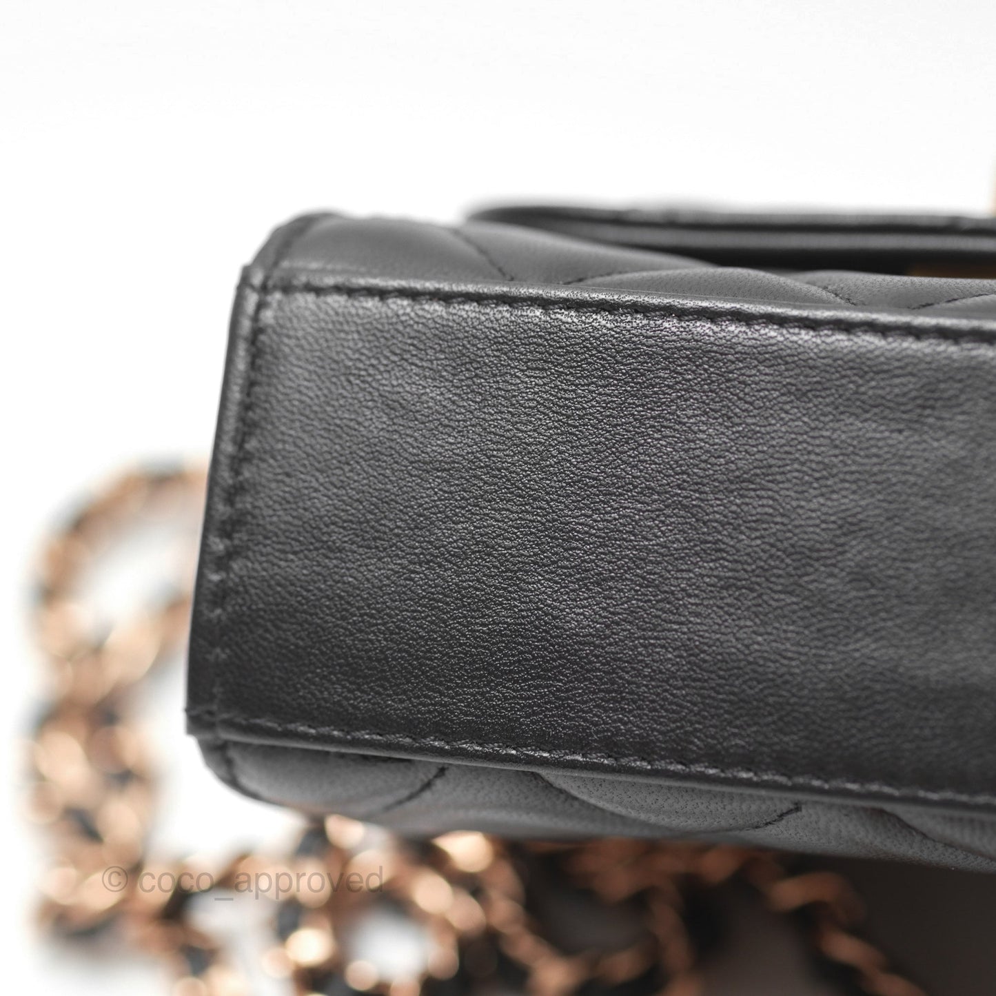Chanel Mini Quilted Trendy CC Clutch With Chain Black Lambskin Rose Gold Hardware