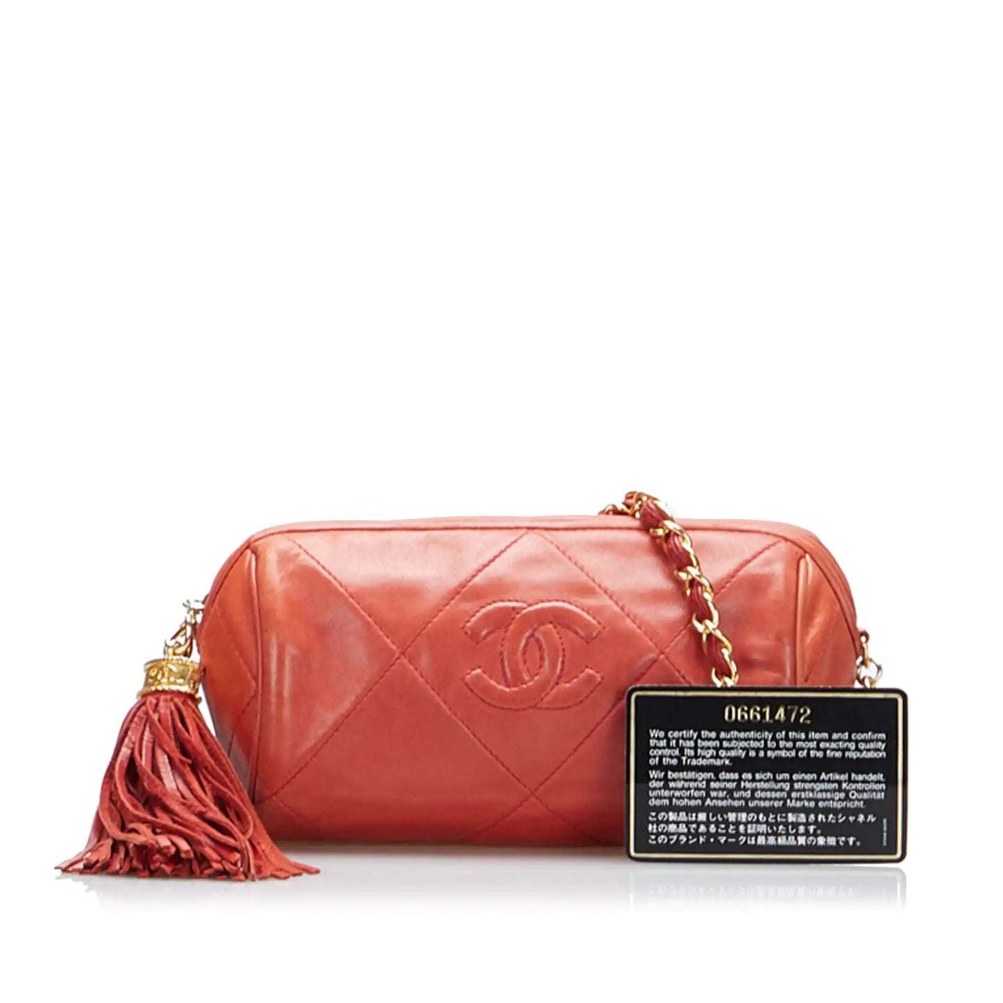Luxury Chanel CC Timeless Crossbody Red Lambskin Gold