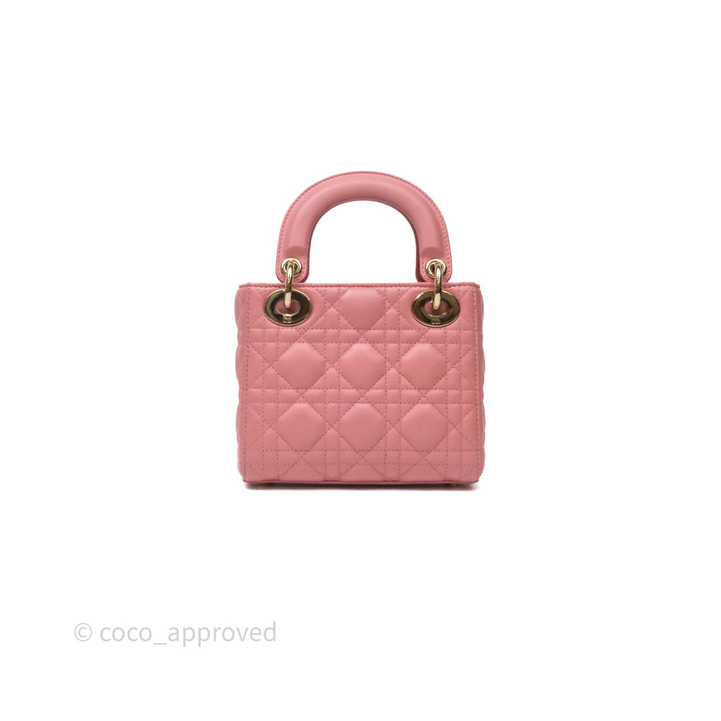 Christian Dior Mini Lady Dior My ABCDior Bag Pink Cannage Lambskin Gold Haardware