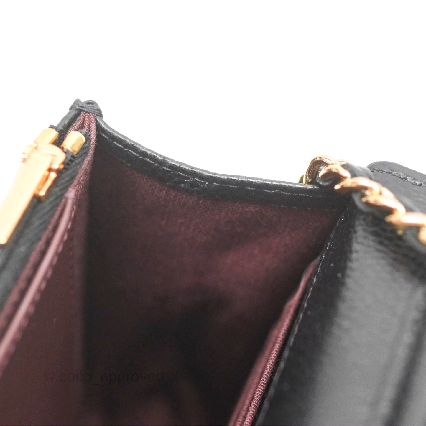 Chanel Quilted Classic Wallet On Chain WOC Black Caviar Gold Hardware