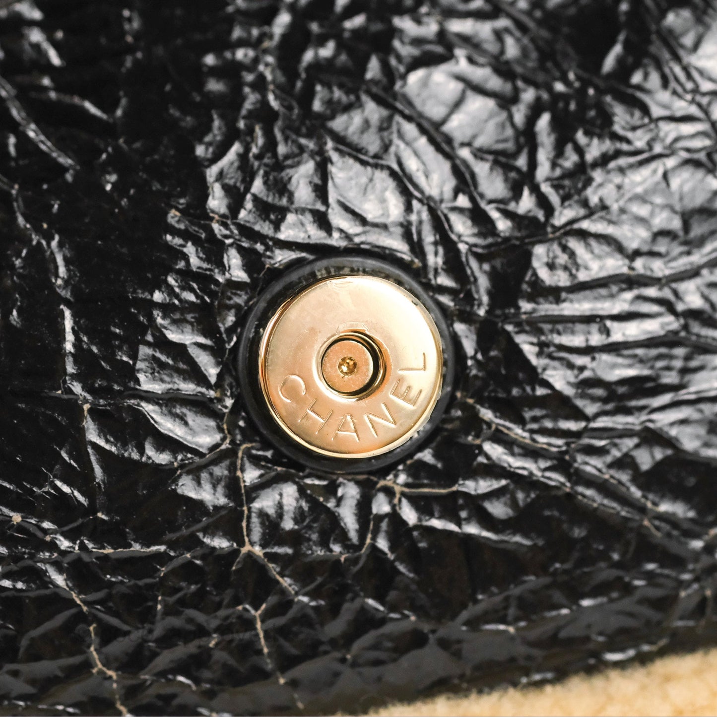 Chanel Mania CC Shearling Flap Bag Black Crumpled Glazed Sheepskin