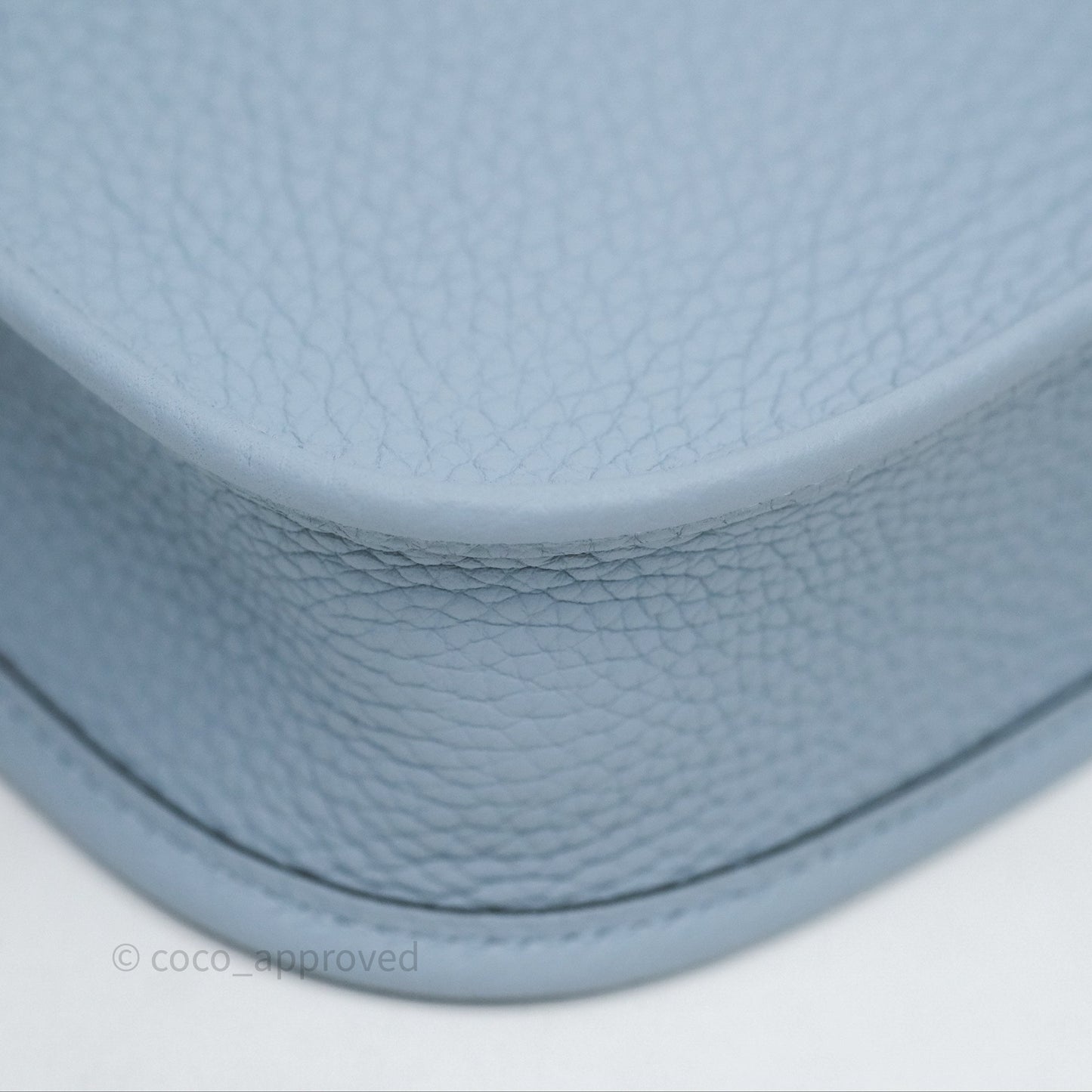 Hermès Mini Evelyne 16 Amazone Bleu Lin Taurillon Clemence Palladium Hardware