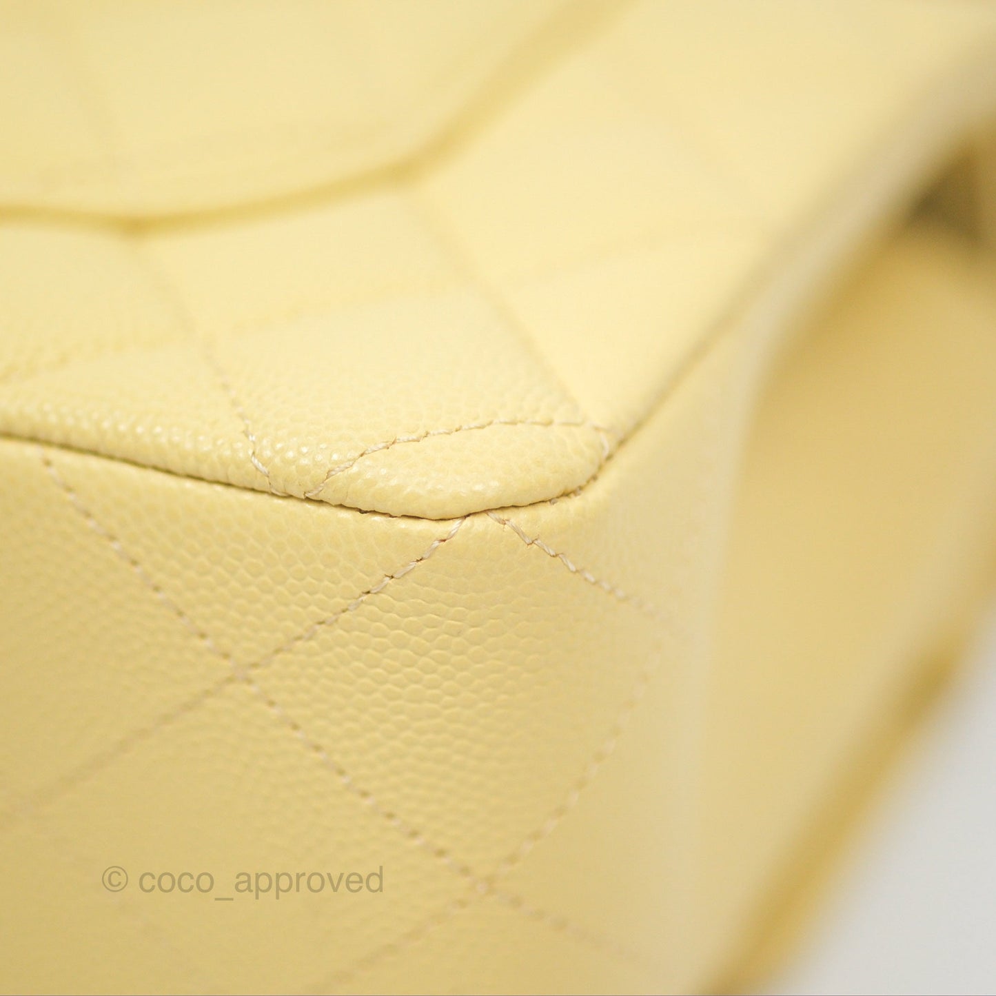 Chanel Small Classic Quilted Flap Yellow Caviar Gold Hardware