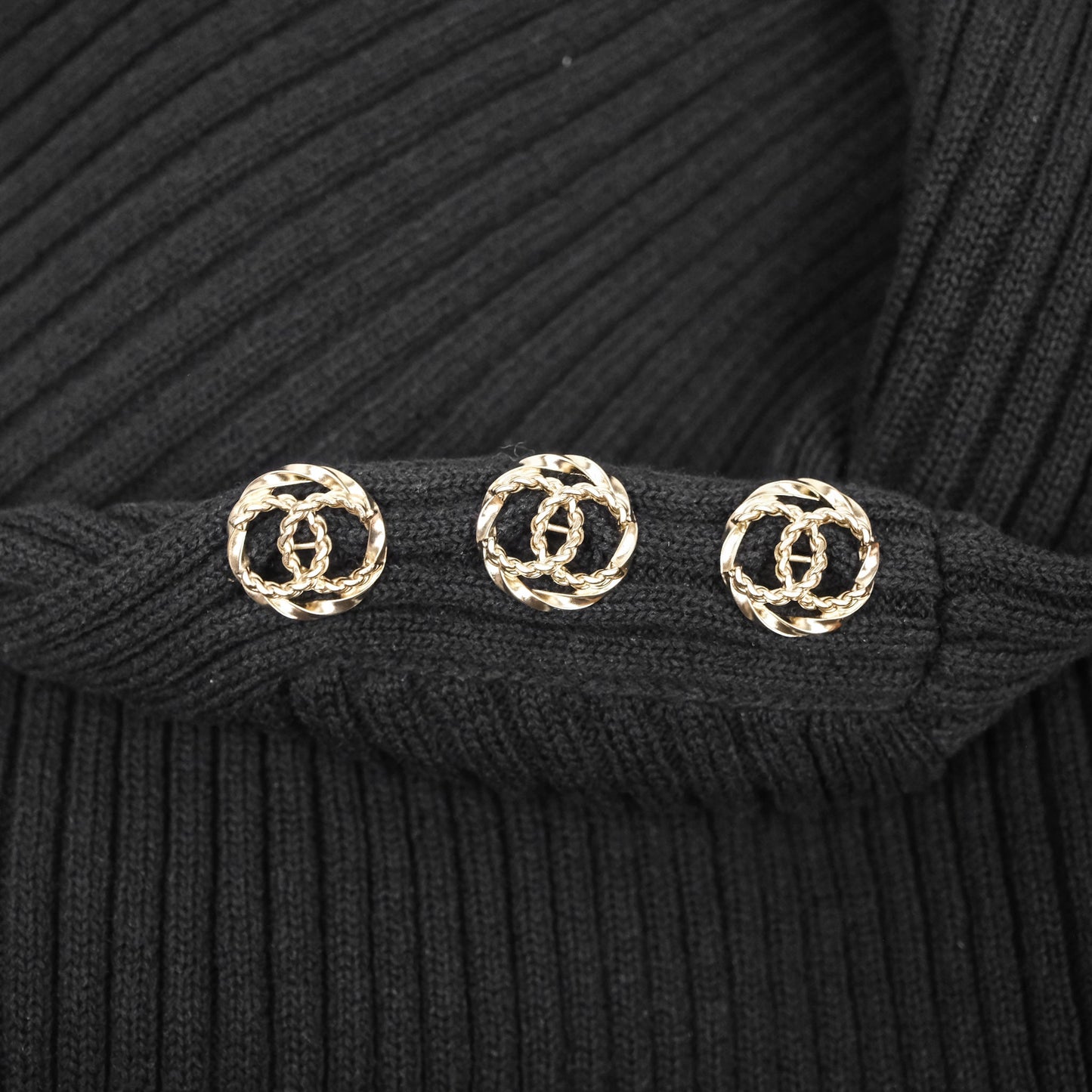 Chanel Knit Dress Black Size 34