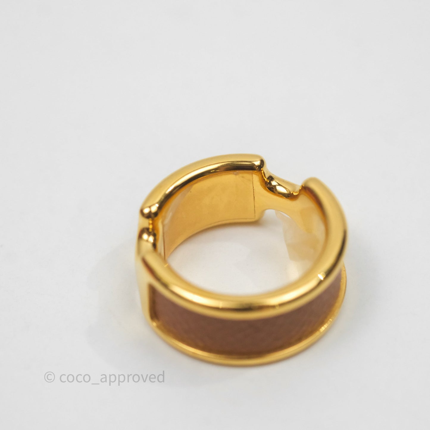 Hermès Olympe Ring Small Model Gold 37 Epsom Gold Hardware