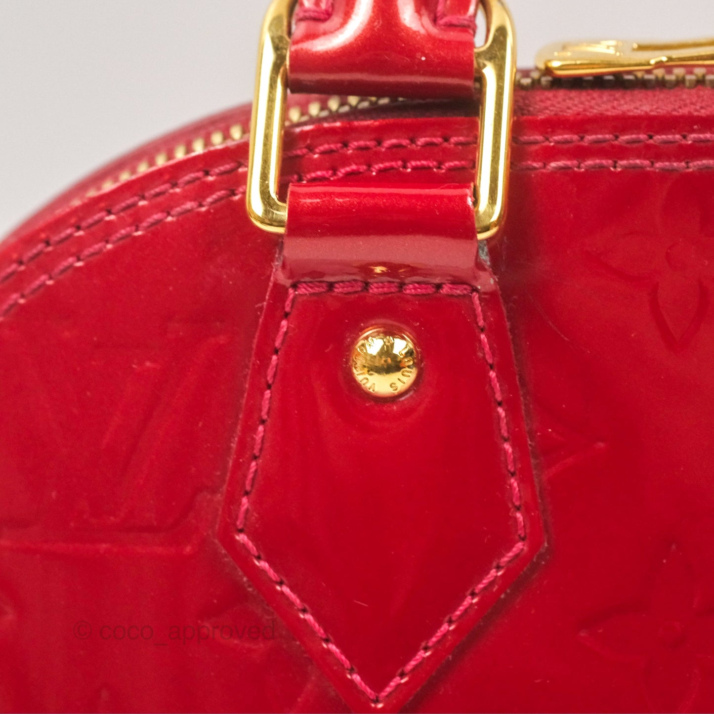Louis Vuitton Alma BB Red Patent Gold Hardware