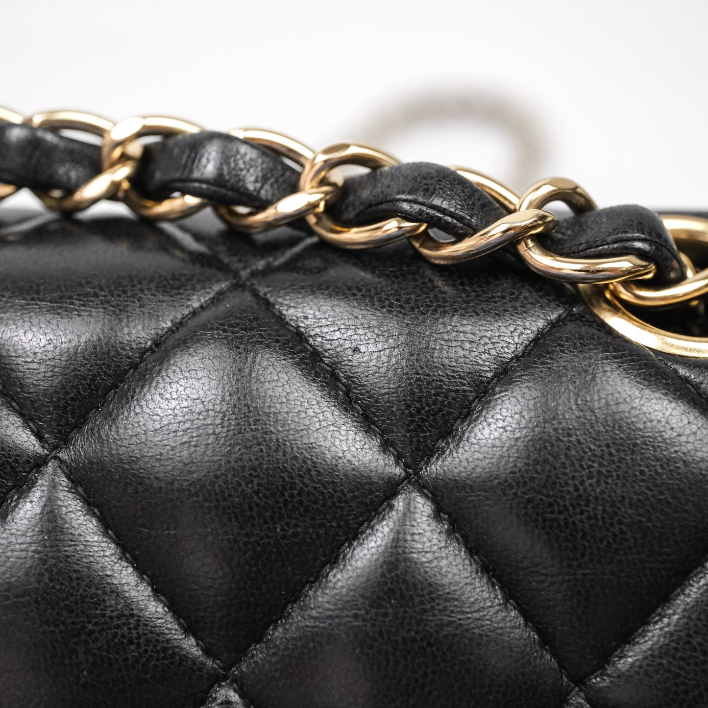 Chanel Vintage Classic M/L Medium Double Flap Black Lambskin 24K Gold Hardware