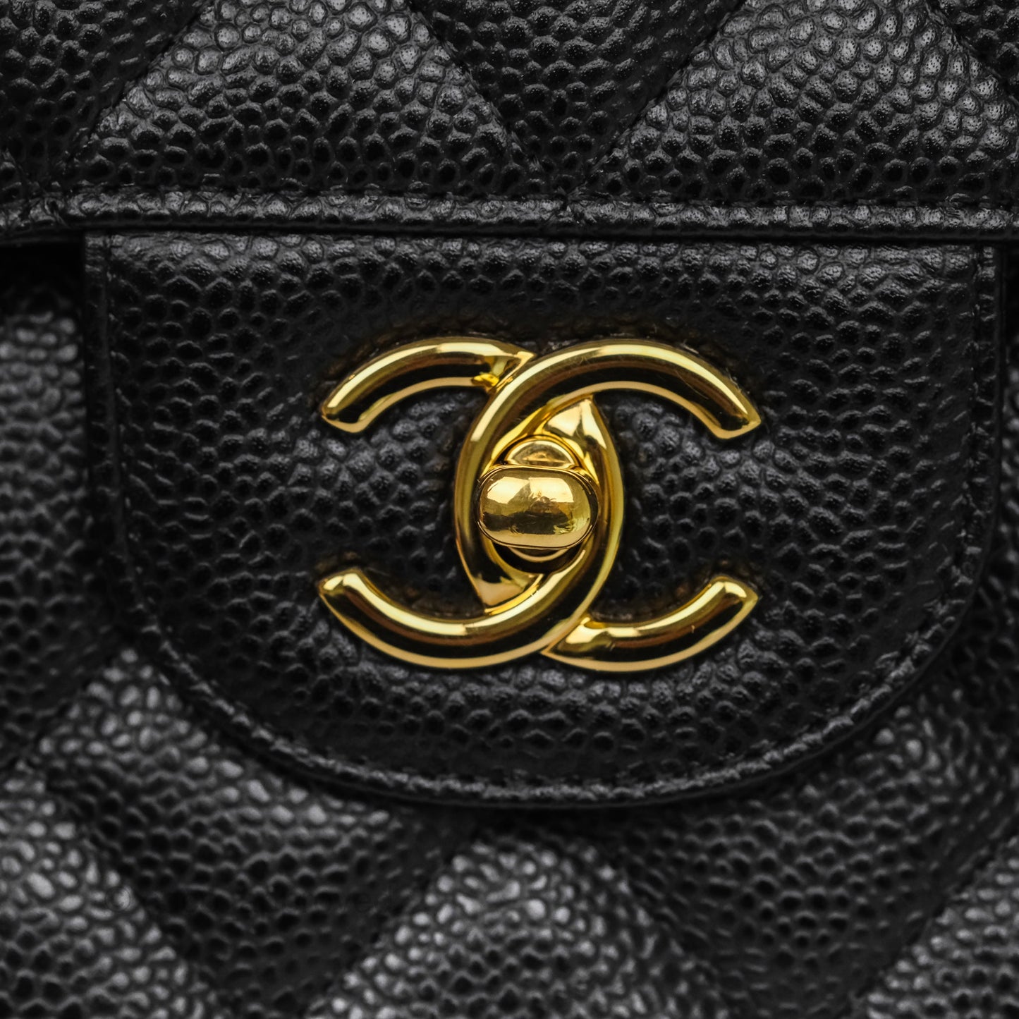Chanel Jumbo Double Flap Black Caviar Gold Hardware⁣⁣