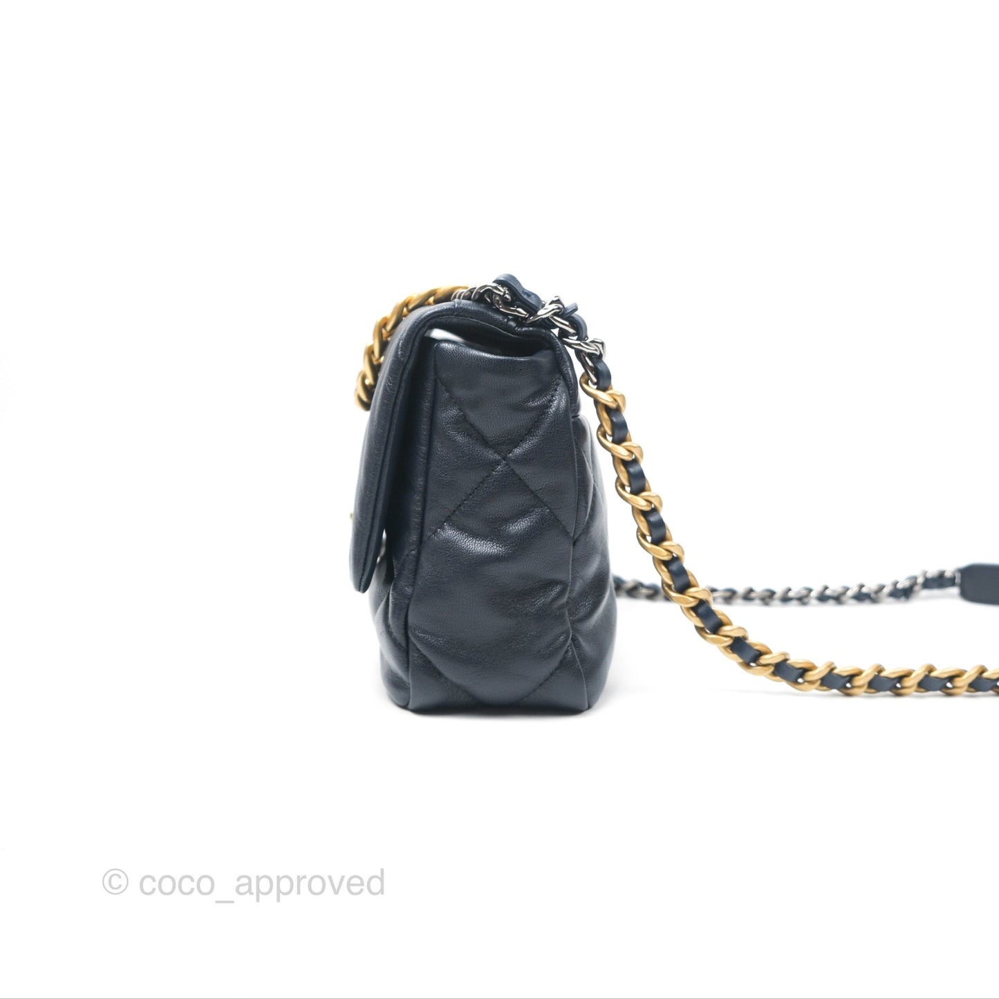 Chanel 19 Small Navy Goatskin Mixed Hardware