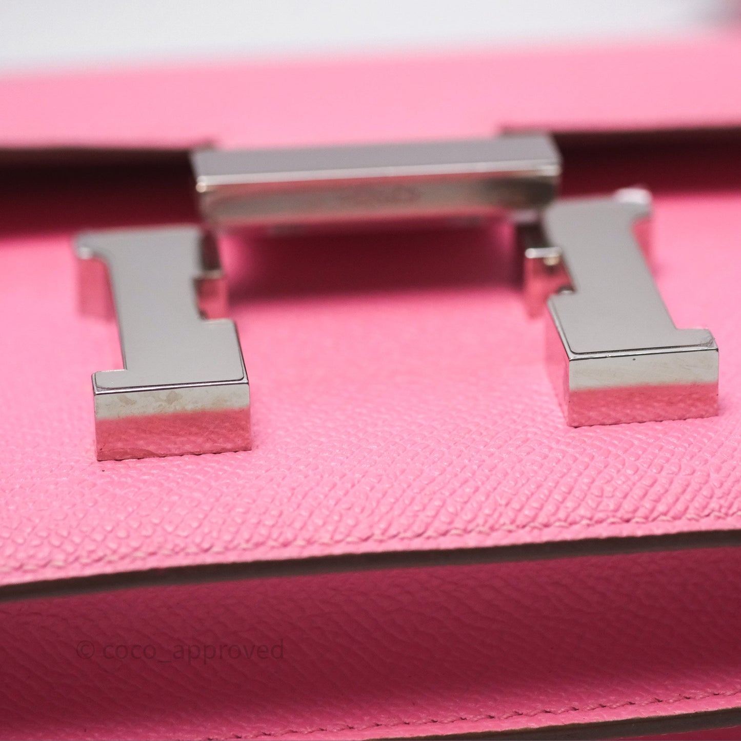 Hermès Constance Mini 18cm Rose d'ete Epsom Palladium Hardware