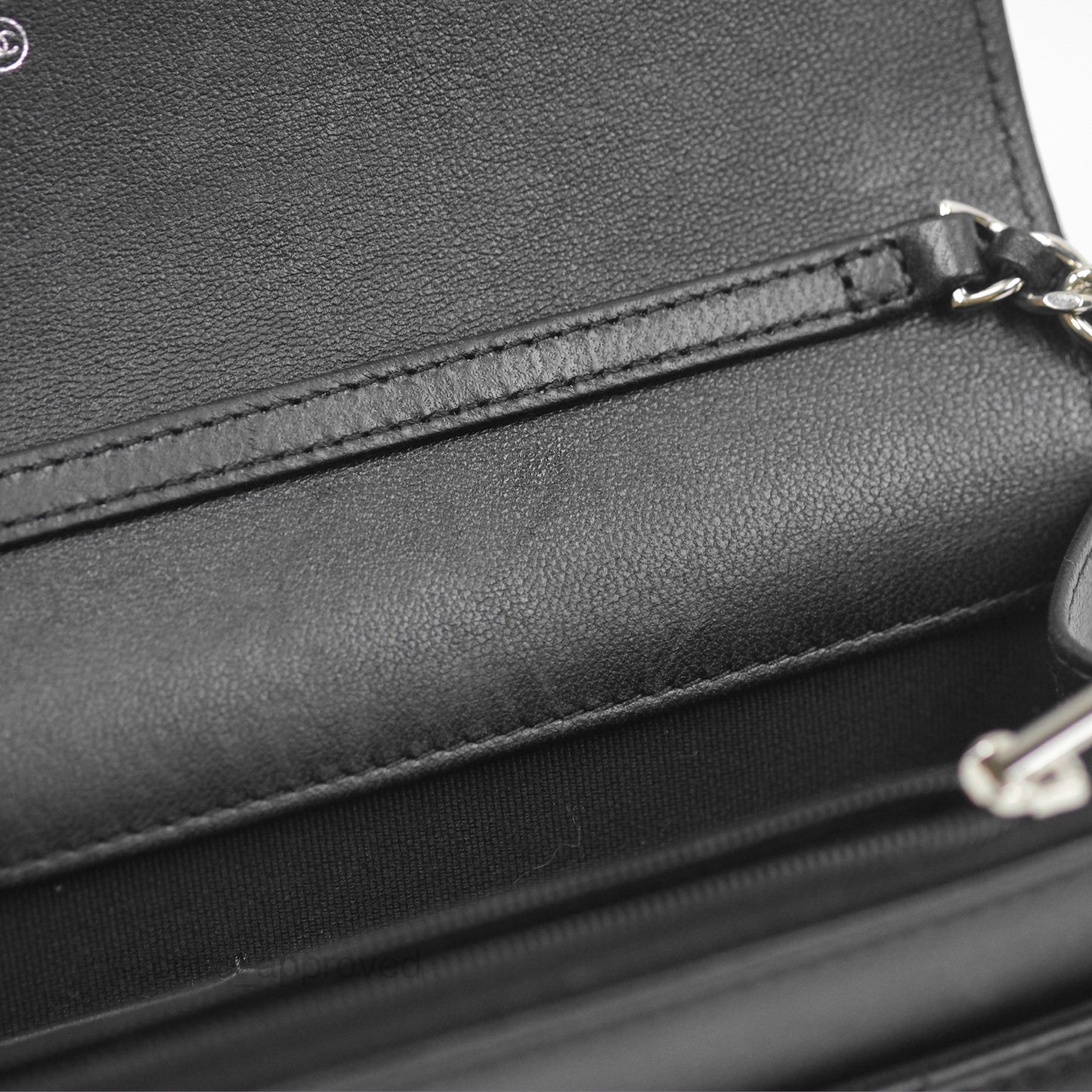Chanel Gradient CC Wallet On Chain WOC Black Lambskin Silver Hardware 23K