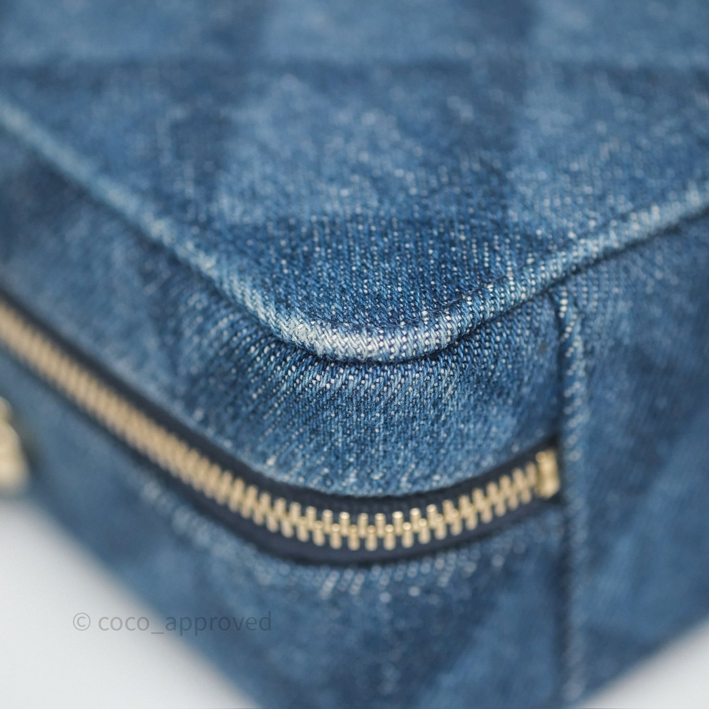 Chanel Camera Bag Quilted Denim Gold Hardware