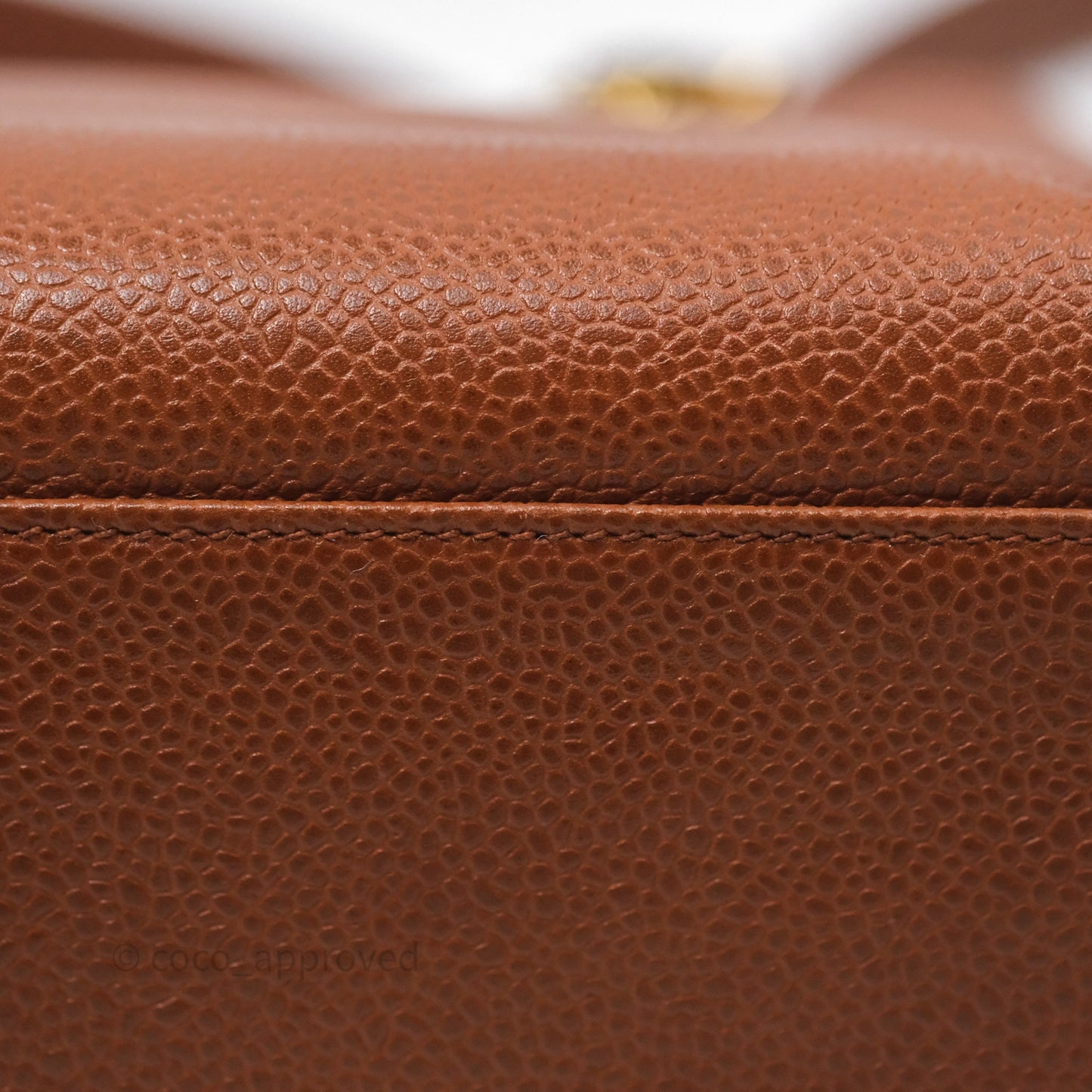 Chanel Vintage Tote Caramel Caviar 24K Gold Hardware