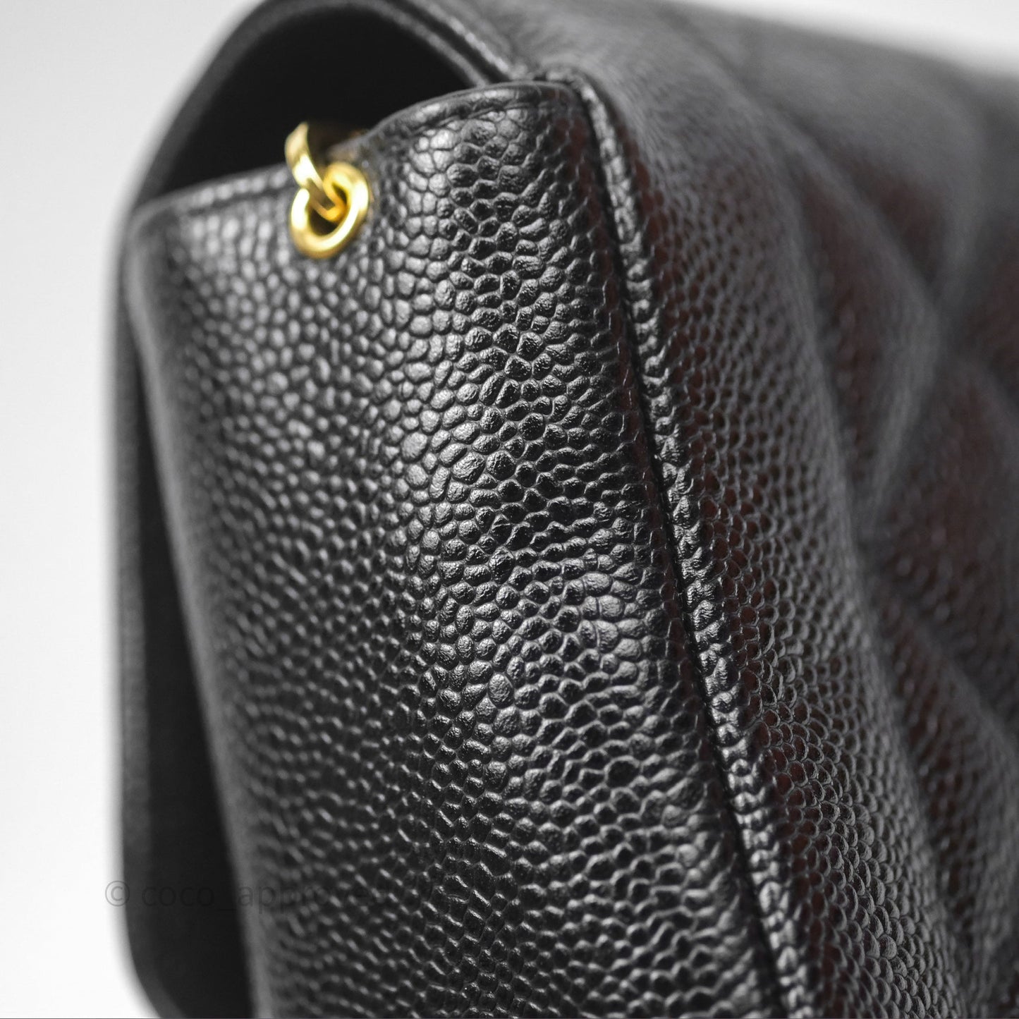 Chanel Small Vintage Quilted Classic Diana Flap Bag Black Caviar 24K Gold Hardware