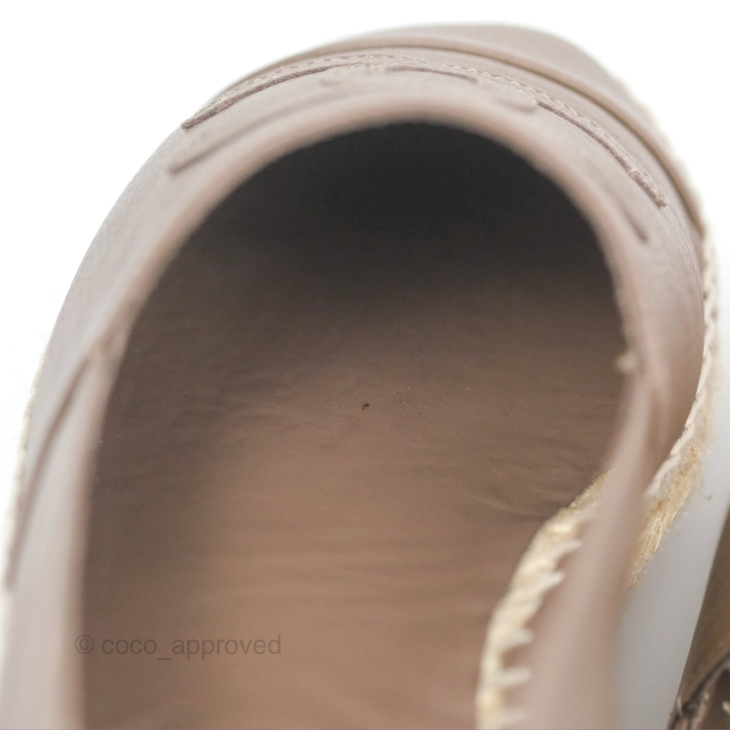 Chanel Espadrille Brown Leather Size 40