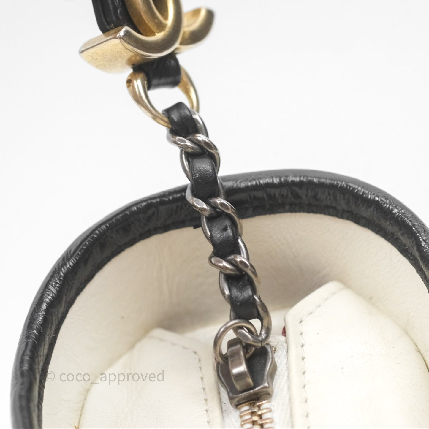 Chanel Small Gabrielle Hobo Quilted Black White Aged Calfskin
