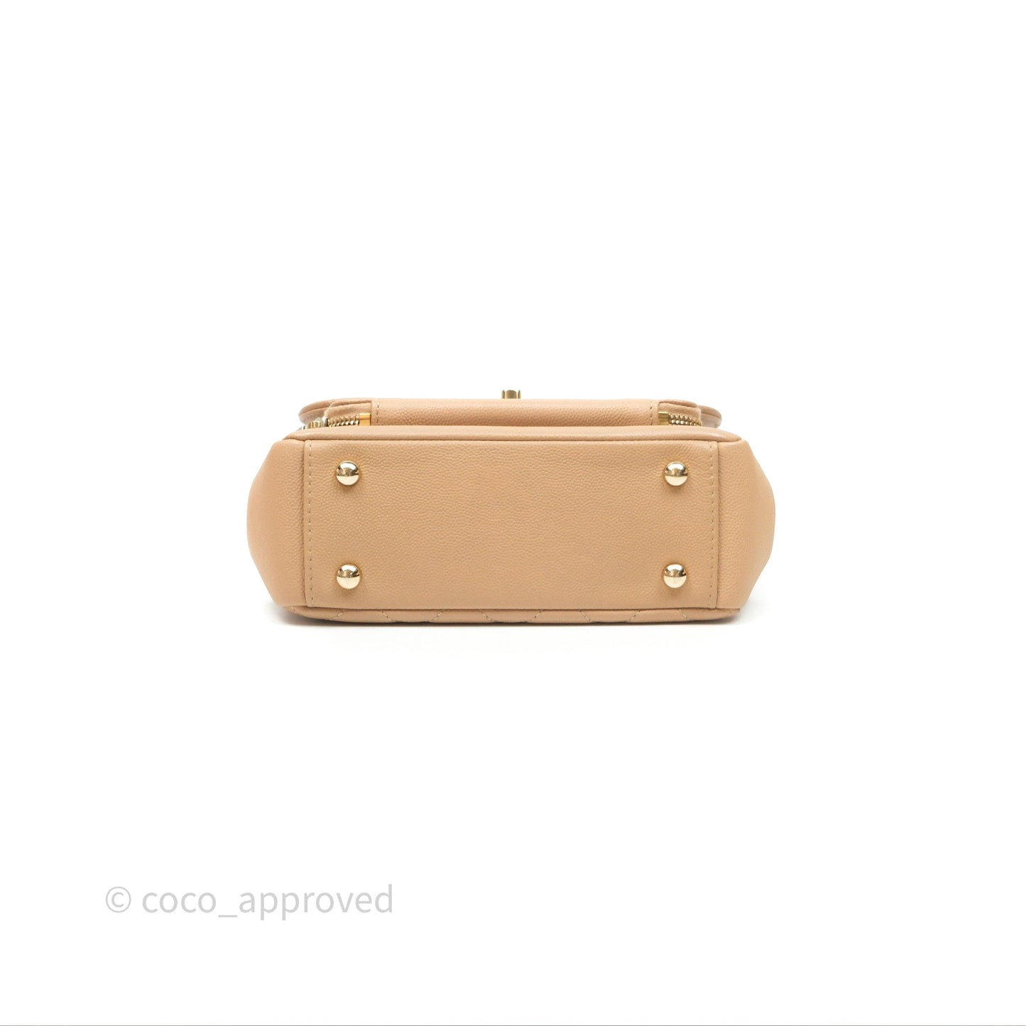 Chanel Quilted Small Business Affinity Flap Beige Caviar Gold Hardware