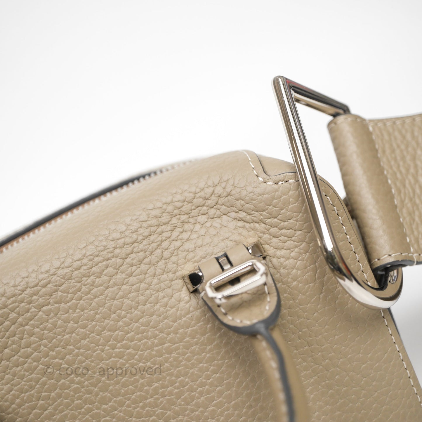 Delvaux Cool Box Nano Ivory Taurillon Soft Grained Calfskin Palladium Hardware
