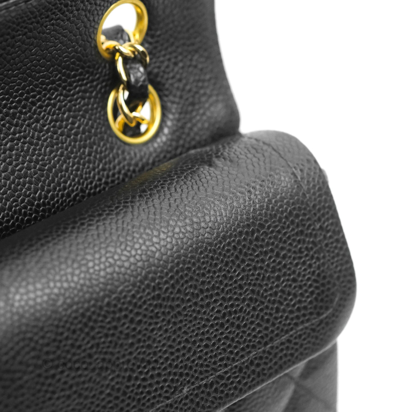 Chanel Vintage Classic Small S/M Flap Black Caviar 24K Gold Hardware