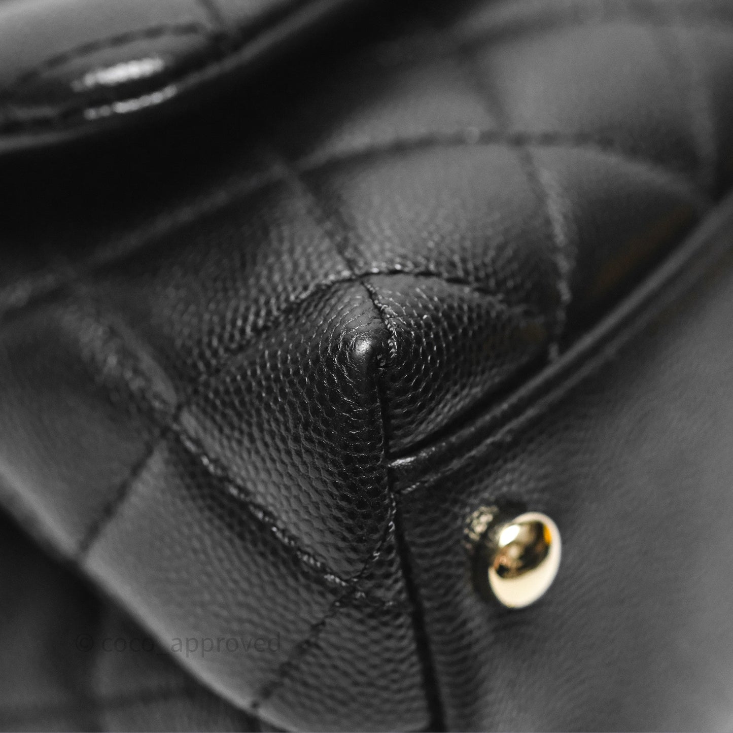 Chanel Mini Coco Handle Quilted Black Caviar Gold Hardware