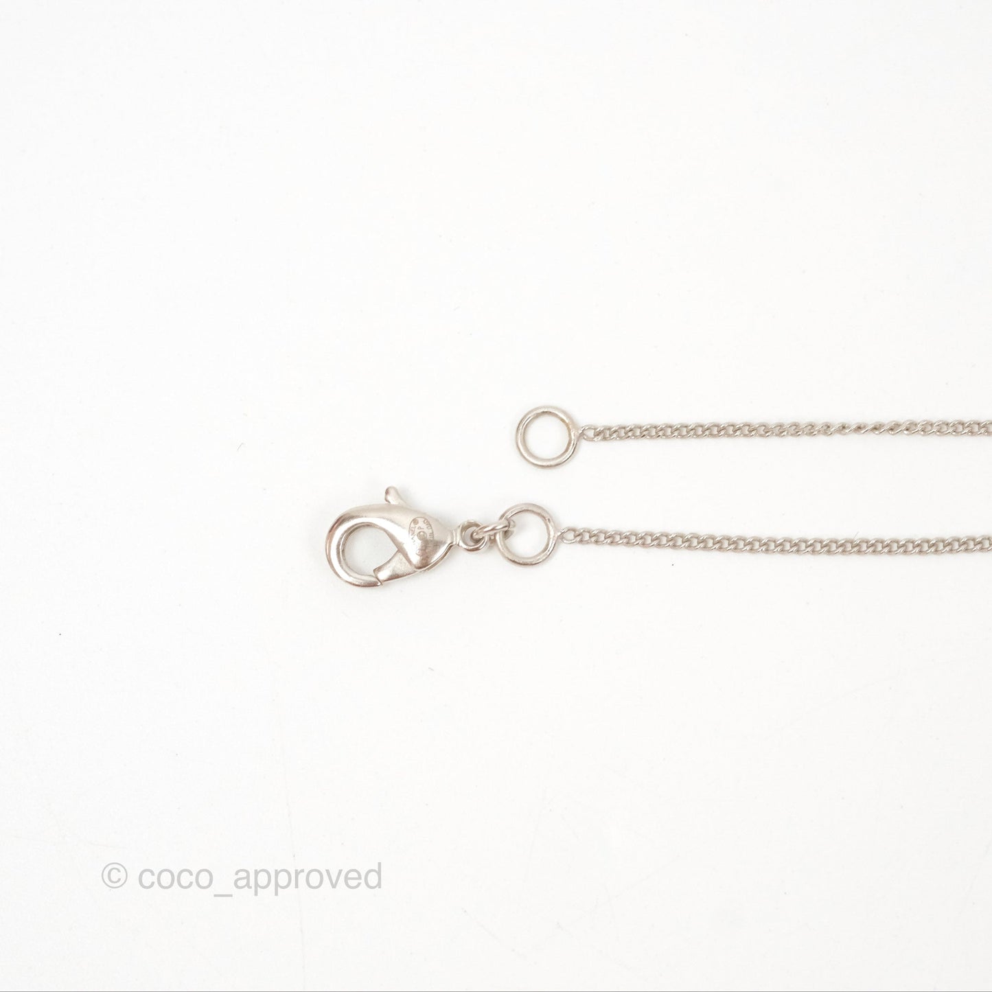 Chanel Crystal CC Pearl Drop Necklace Silver Tone 11P