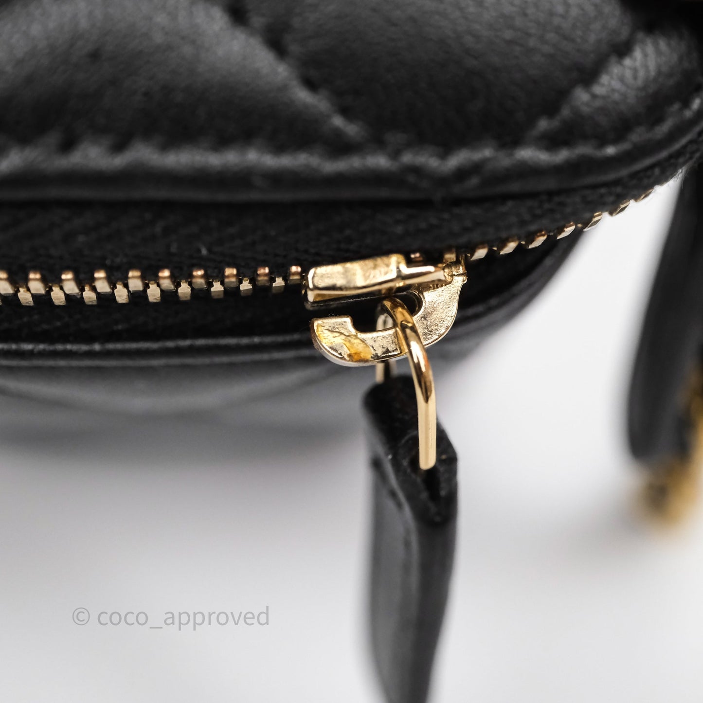 Chanel Vanity Rectangular Metal Top Handle Black Lambskin Aged Gold Hardware