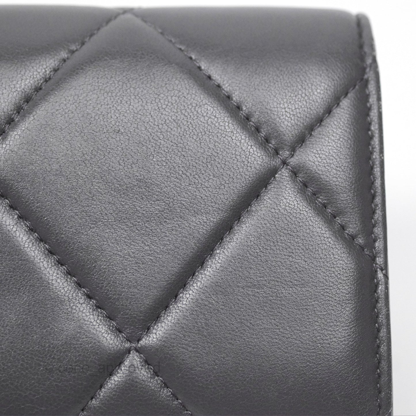 Chanel 19 Short Flap Wallet Grey Gold Hardware
