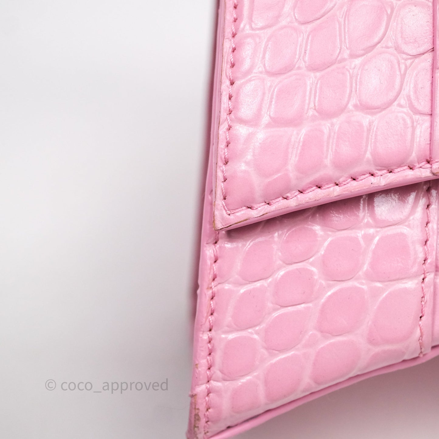 Balenciaga Small Hourglass Embossed Bag Pink