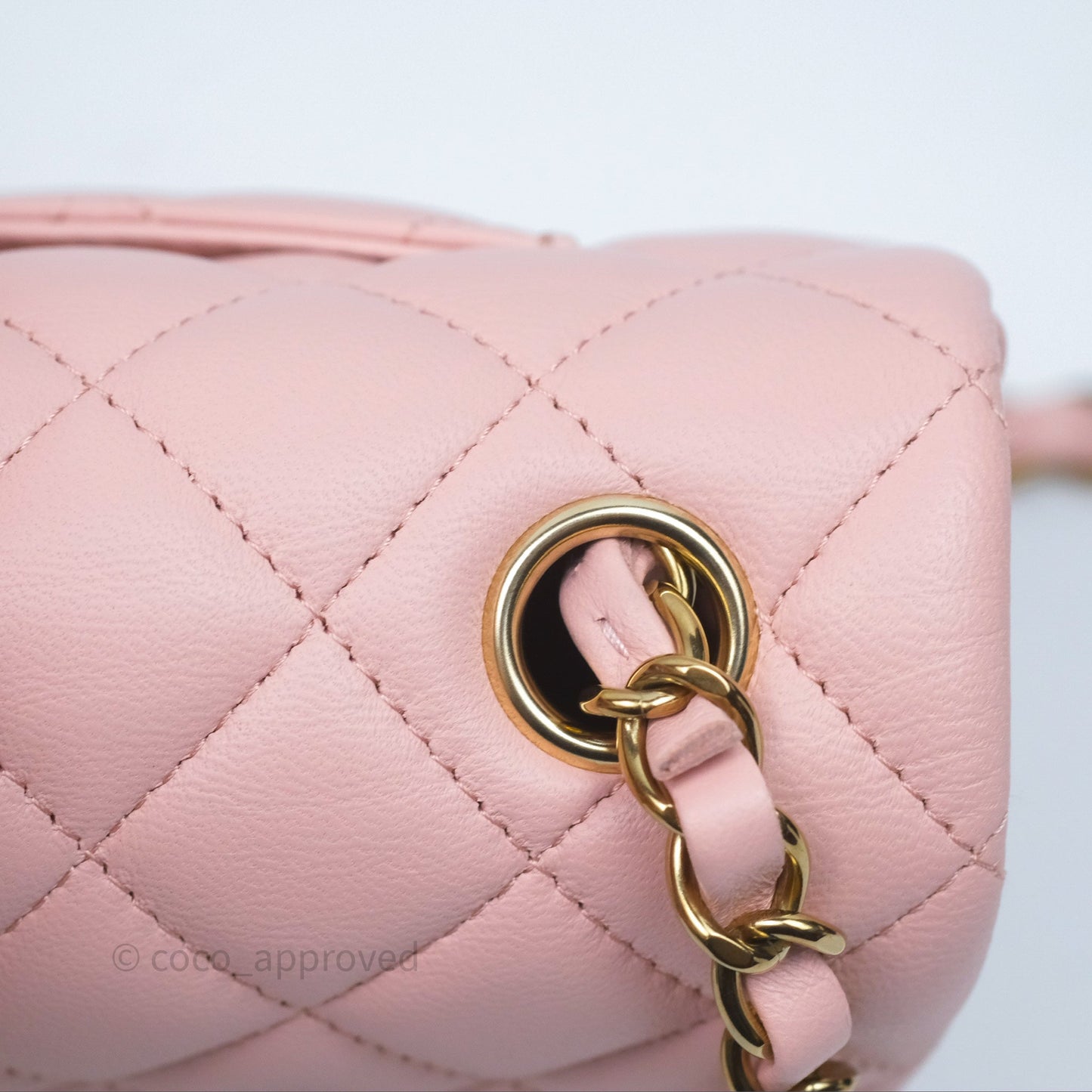 Chanel Quilted Mini Rectangular Flap Pink Lambskin Gold Hardware