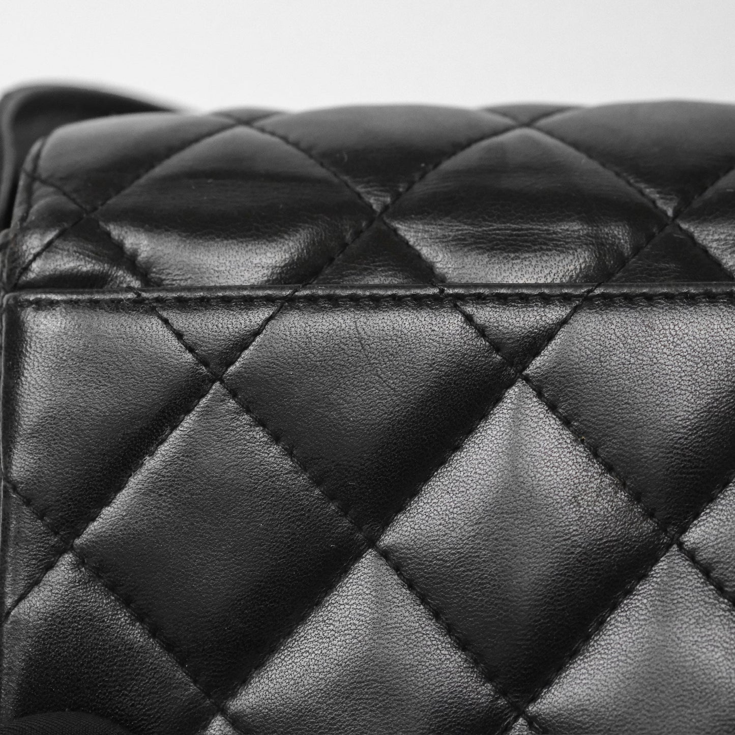 Chanel Vintage Half Moon Flap Shoulder Bag Black Lambskin 24K Gold Hardware