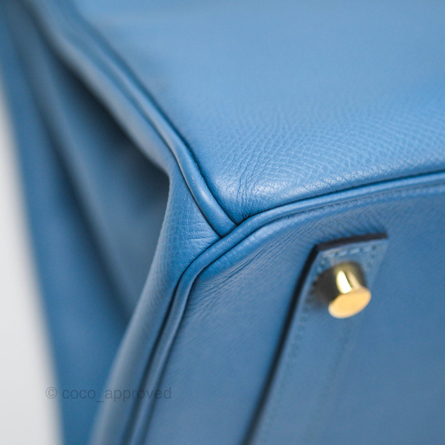 Hermès Birkin 30 Retourne Bleu Brighton 7E Epsom Gold Hardware