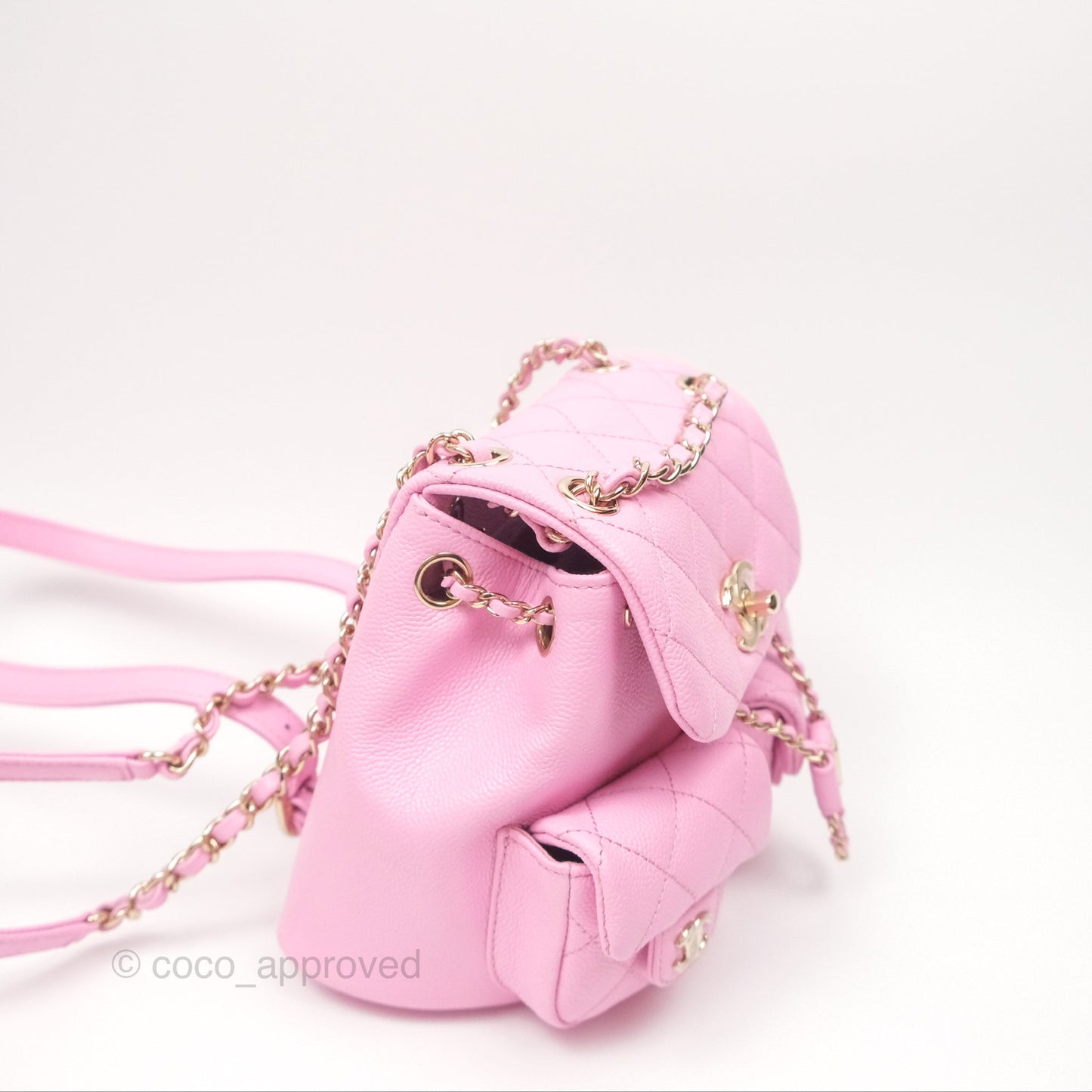 Chanel Mini Duma Backpack Pink Caviar Gold Hardware 23P