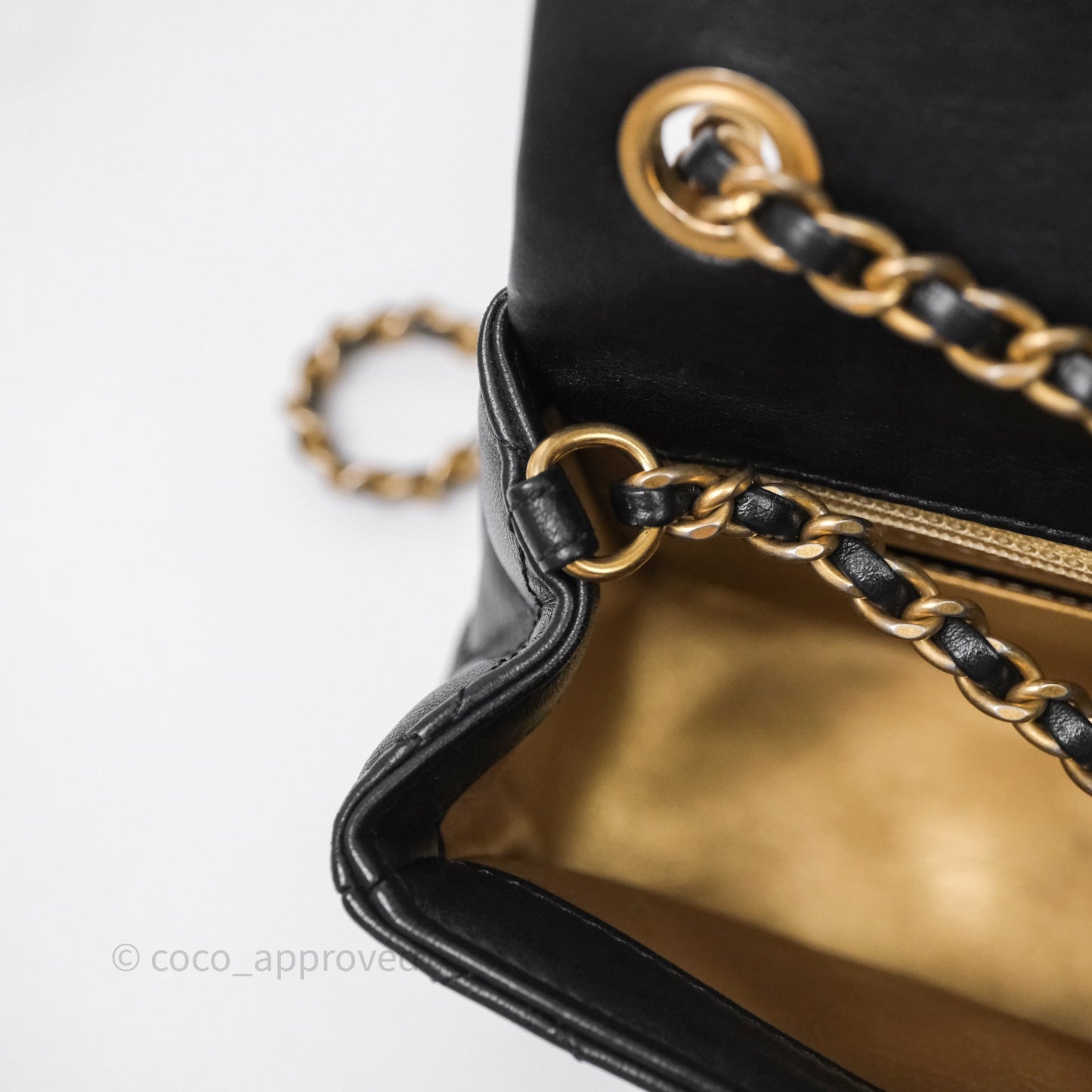Chanel Pearl Crush Mini Square Quilted Black Lambskin Aged Gold Hardware
