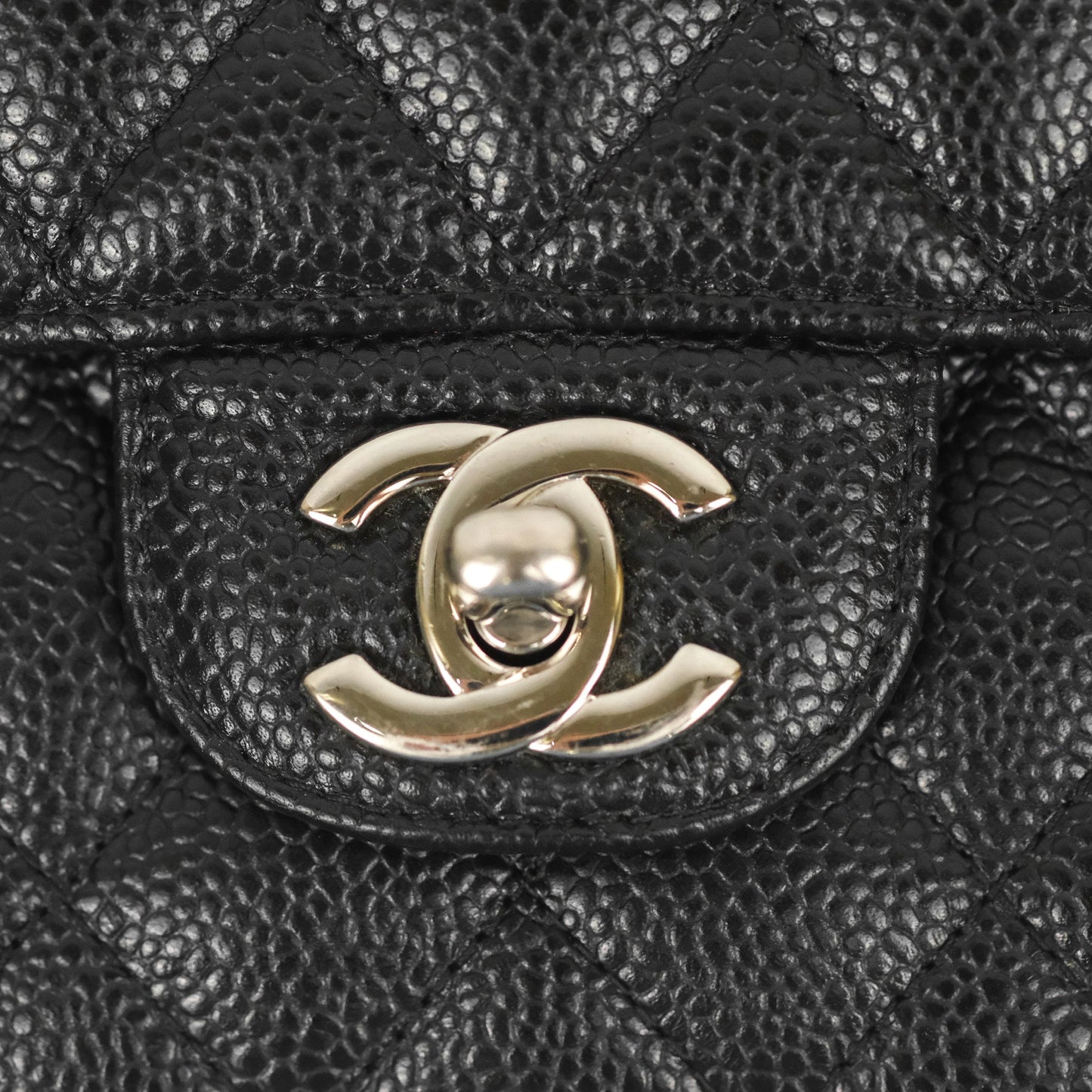 Chanel Classic M/L Medium Flap Quilted Black Caviar Silver Hardware