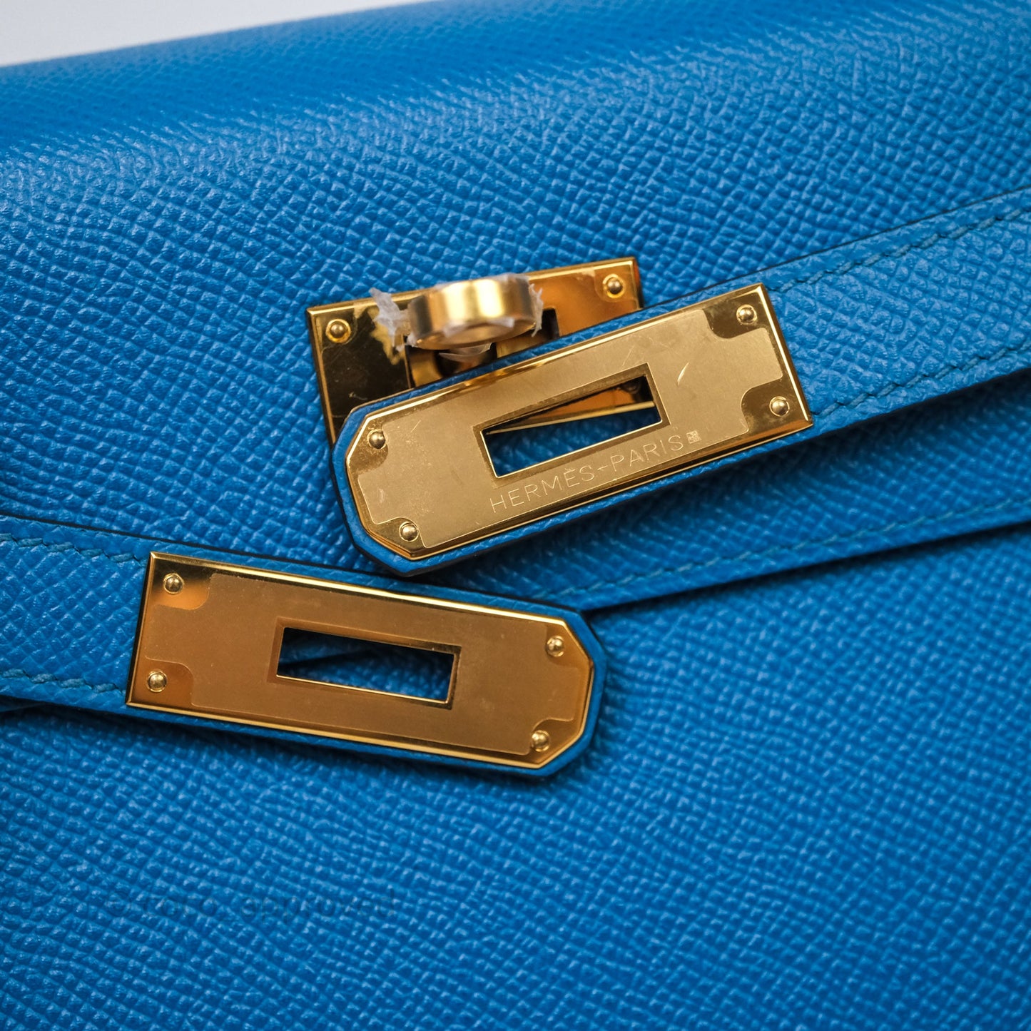 Hermès Kelly 28 Blue Epsom Gold Hardware